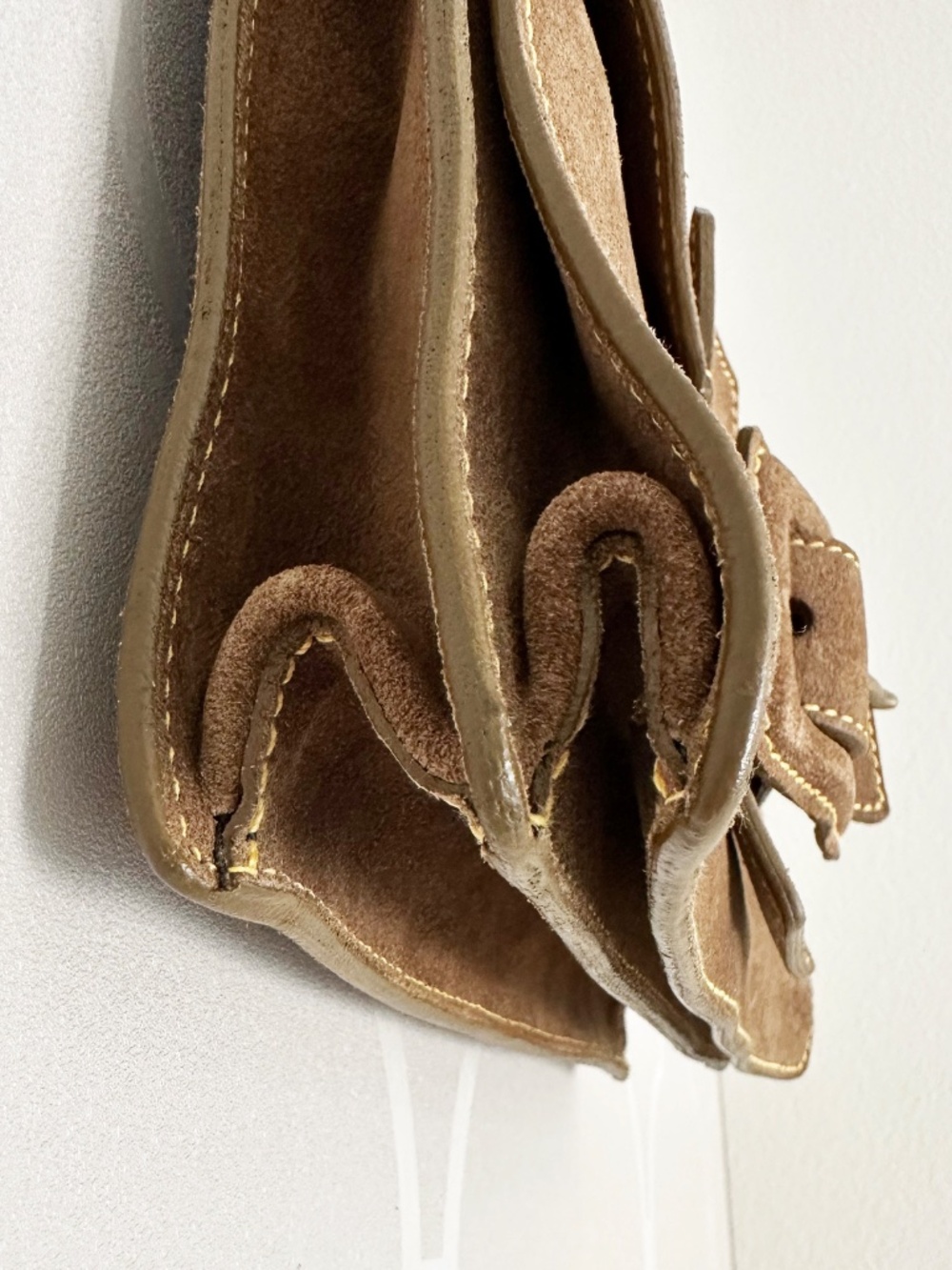 NWOT Vintage Miu Miu Brown Suede Buckle Shoulder Bag Y2K - Picture 13 of 14
